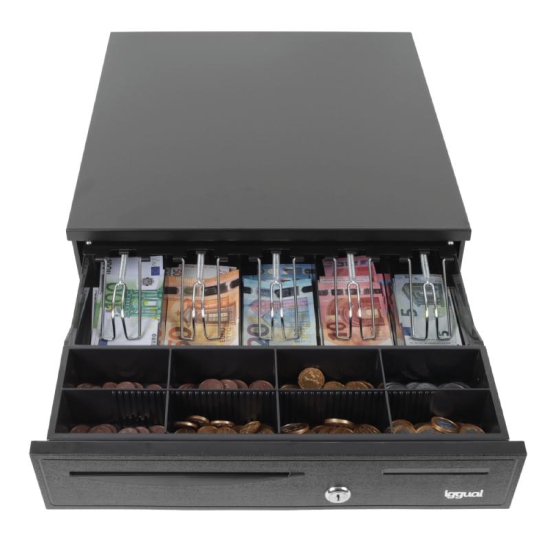 APTACP0057_800 iggual Cajón Portamonedas IRON-50 42cm 5+8 negro - Imagen 1
