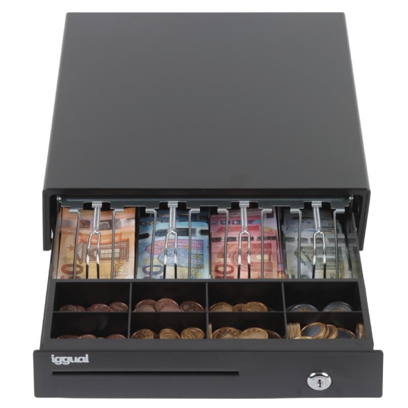 APTACP0065_800 iggual Cajón Portamonedas IRON-15 37cm 4+8 negro - Imagen 1