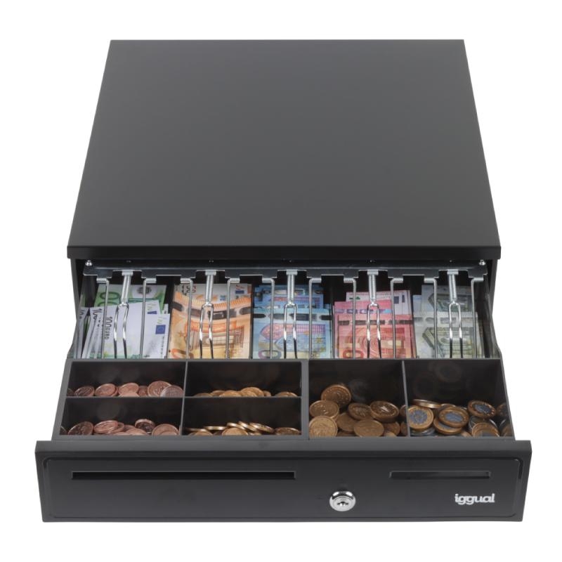 APTACP0066_800 iggual Cajón Portamonedas IRON-35 42cm 5+6 negro - Imagen 1