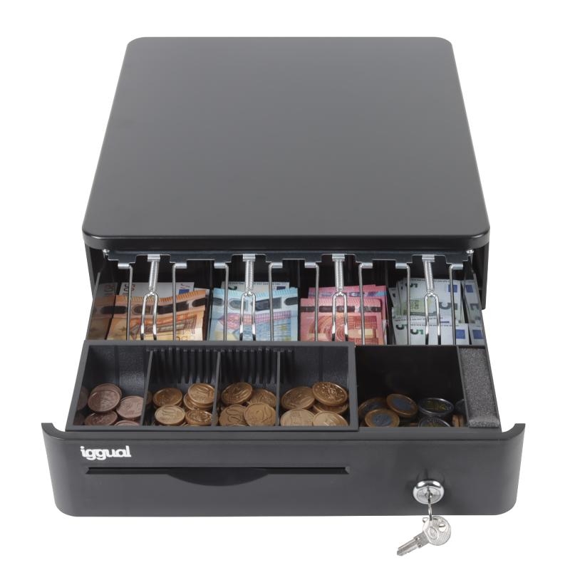 APTACP0067_800 iggual Cajón Portamonedas IRON-10R 38cm 4+5 negro - Imagen 1