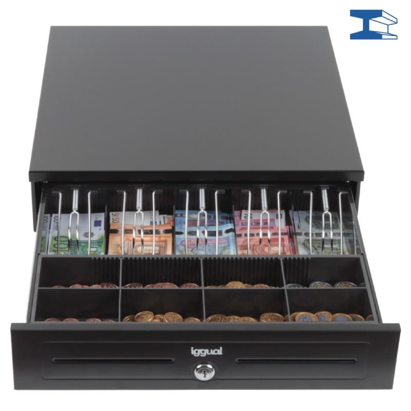 APTACP0070_800 iggual Cajón portamonedas IRON-HD 41cm 5+8 negro - Imagen 1