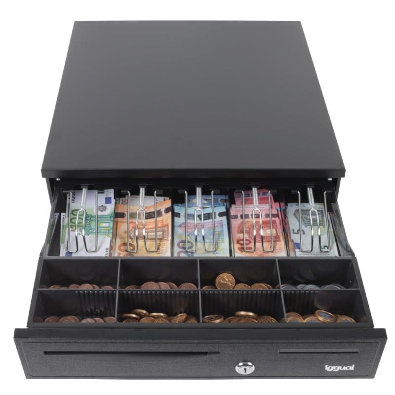 APTACP0076_800 iggual Cajón portamonedas IRON-20 42cm 4+8 negro - Imagen 1