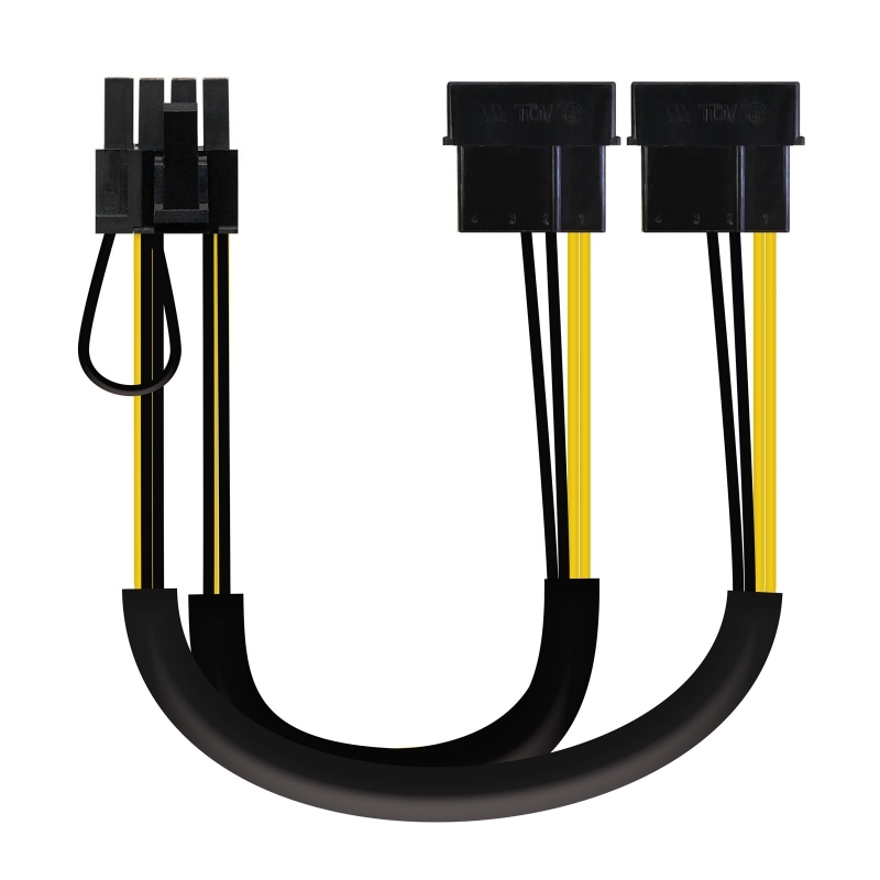 APTAPC0766_800 Nanocable Cable VGA 2x5.25"/M-PCI-E(6+2PIN)/M 20cm - Imagen 1