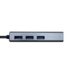 Aisens Conversor USB 3.0 Ethernet + 3 usb3.0 gris - Imagen 2