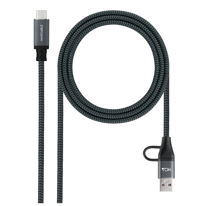 APTAPC1231_800 Nanocable Cable USB3.2 100W USB-C+A/USB-C 1,5 M - Imagen 1