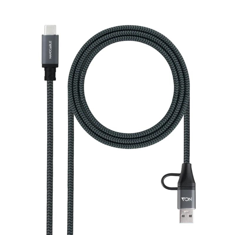 APTAPC1232_800 Nanocable Cable USB3.2 100W USB-C+A/USB-C 2 M - Imagen 1