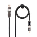 Nanocable Cable USB-C+USB-A/M-LIGHTNING+USB-C/M 1M - Imagen 2