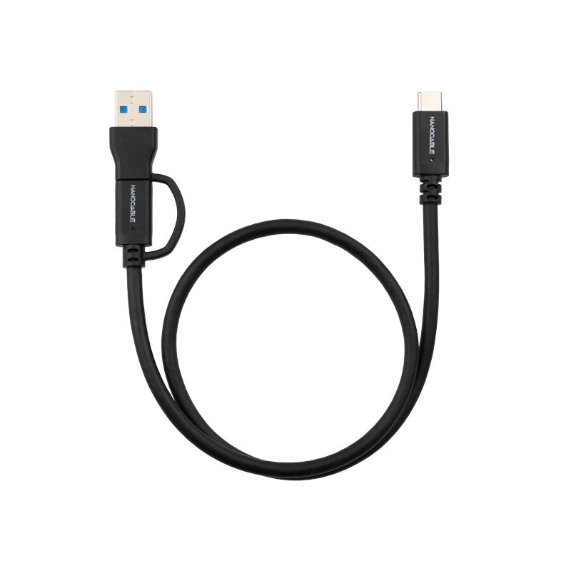 APTAPC1254_800 Nanocable Cable USB-C+USB-A/USB-C 3.2 GEN2 3 M - Imagen 1