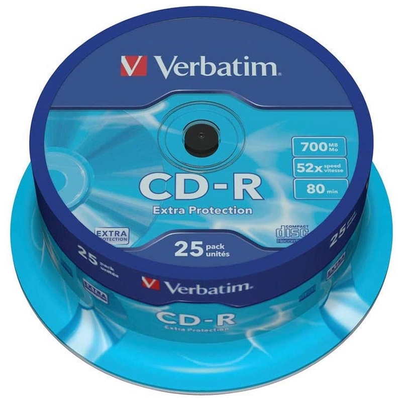 CCDCDW0016_800 Verbatim CD-R 700MB 52x Tarrina 25Uds - Imagen 1