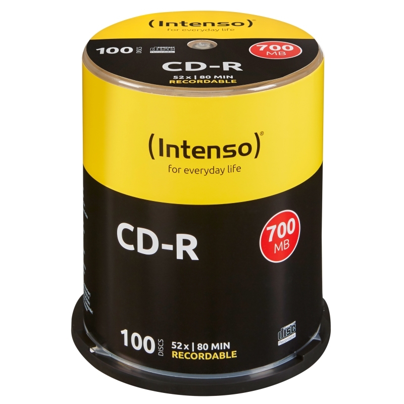 CCDCDW0036_800 Intenso CD-R 700MB/80min tubo 100 unidades - Imagen 1