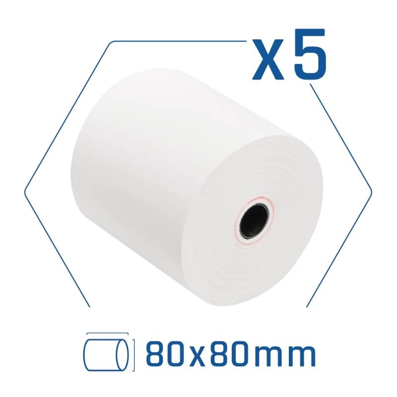 CCIPAP0129_800 iggual Pack 5 rollos papel térmico sin BPA 80X80mm - Imagen 1