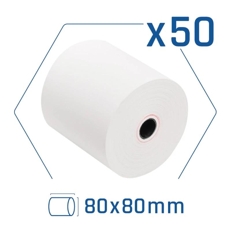 CCIPAP0139_800 Pack 50 rollos papel térmico sin BPA 80X80mm - Imagen 1