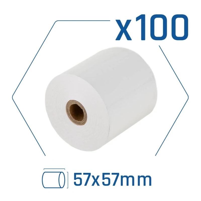 CCIPAP0142_800 Pack 100 rollos papel térmico sin BPA 57X57mm - Imagen 1
