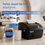 iggual Caja 50 rollos papel térmico sin BPA 80x80 - Imagen 2
