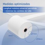 iggual Caja 50 rollos papel térmico sin BPA 80x80 - Imagen 3