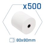 Pack 500 rollos papel térmico sin BPA 80x80mm