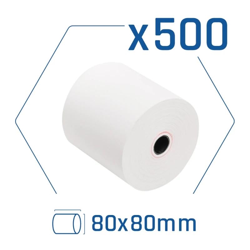 CCIPAP0155_800 Pack 500 rollos papel térmico sin BPA 80x80mm - Imagen 1