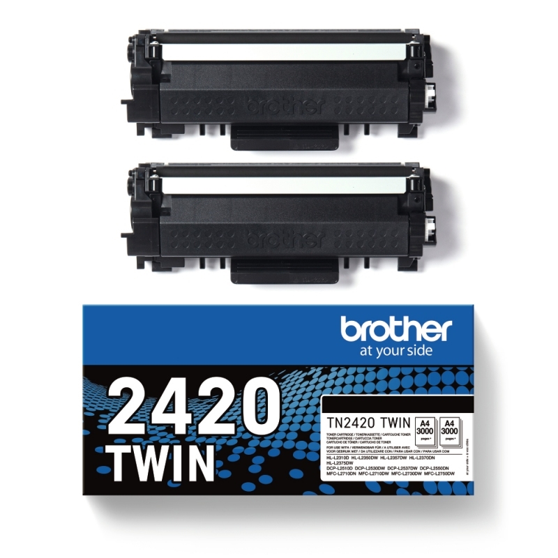 CCITOR0555_800 Brother Tóner TN2420TWIN Negro Pack 2 uds - Imagen 1