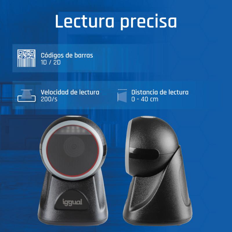 FESLCB0241_ImgAdi1 iggual Lector código barras sobremesa 2D USB - Imagen 1