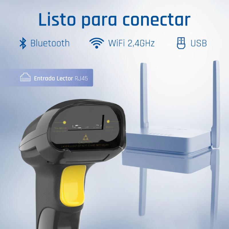 FESLCB0243_ImgAdi1 iggual Lector código barras 1D Bluetooth WiFi 2.4G - Imagen 1