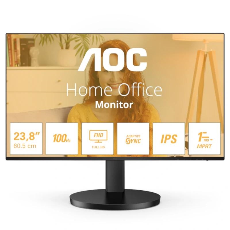FMOMLE0950_800 AOC 24B3HA2 Monitor 24" IPS 100hz 1ms MM - Imagen 1