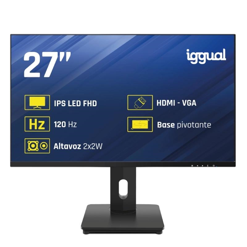 FMOMLE0973_800 iggual Monitor 27" VGA HDMI 120Hz pivotante AA MM - Imagen 1