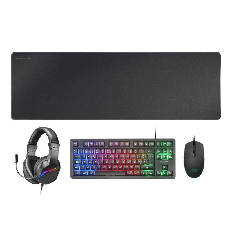 FTRCTR0225_800 MARS GAMING Combo Gaming MCP-RGB3 4EN1 Negro - Imagen 1