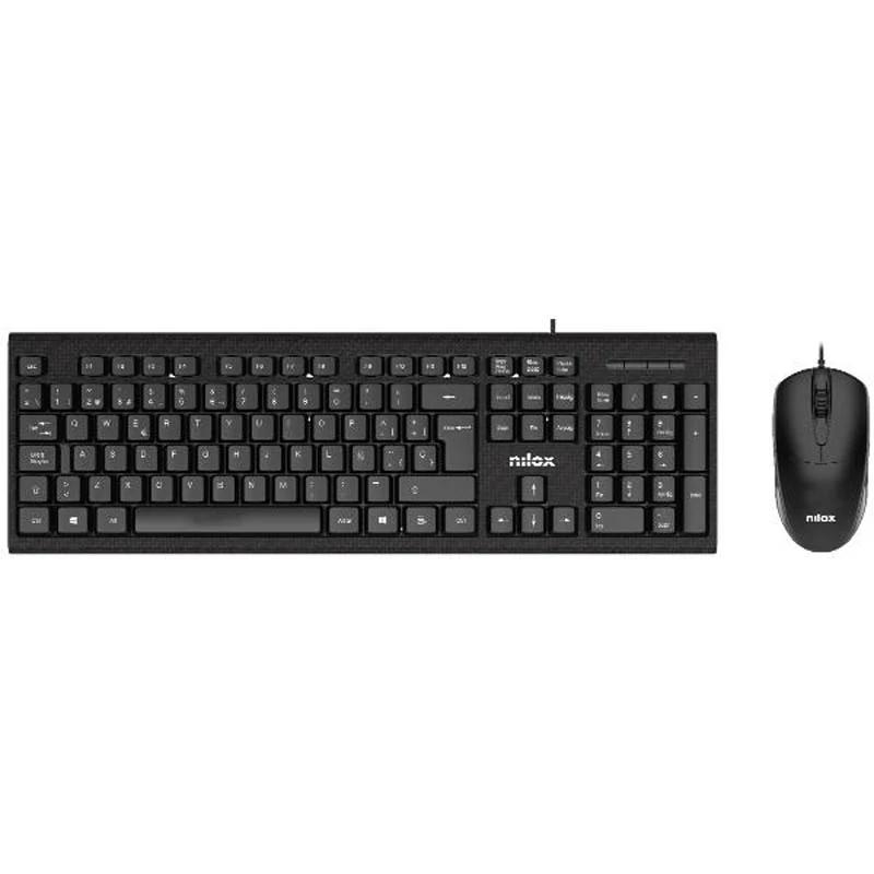 FTRCTR0237_800 NILOX Kit Teclado+raton NXKME0011 Usb NEgro - Imagen 1