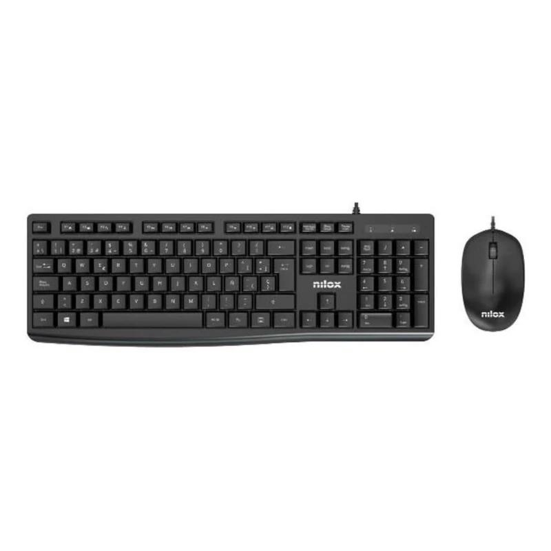 FTRCTR0238_800 Nilox Teclado y raton Usb NXKME0012 Negro - Imagen 1