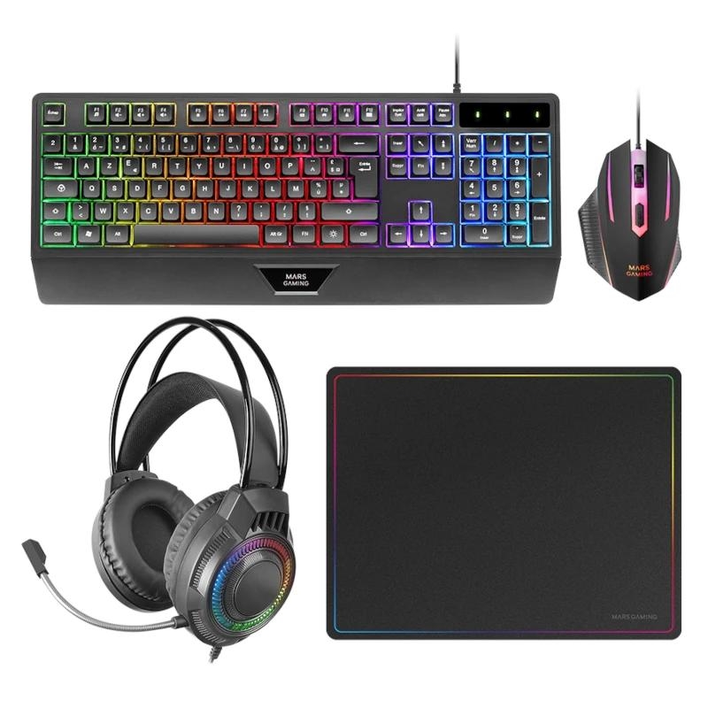 FTRCTR0242_800 MARS GAMING TECLADO+RATON+ALFOMBRILLA+AURICULAR - Imagen 1