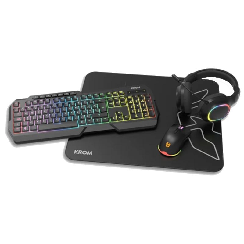 FTRCTR0265_800 KROM KENTA PC Combo Gaming 4 en 1 RGB Negro - Imagen 1