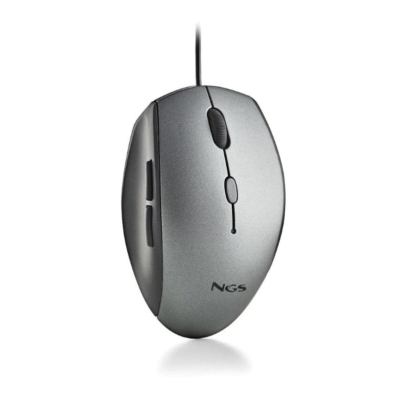 FTRRCA0771_800 NGS WIRED ERGO SILENT MOUSE + USB TYPE C ADAP GRAY - Imagen 1