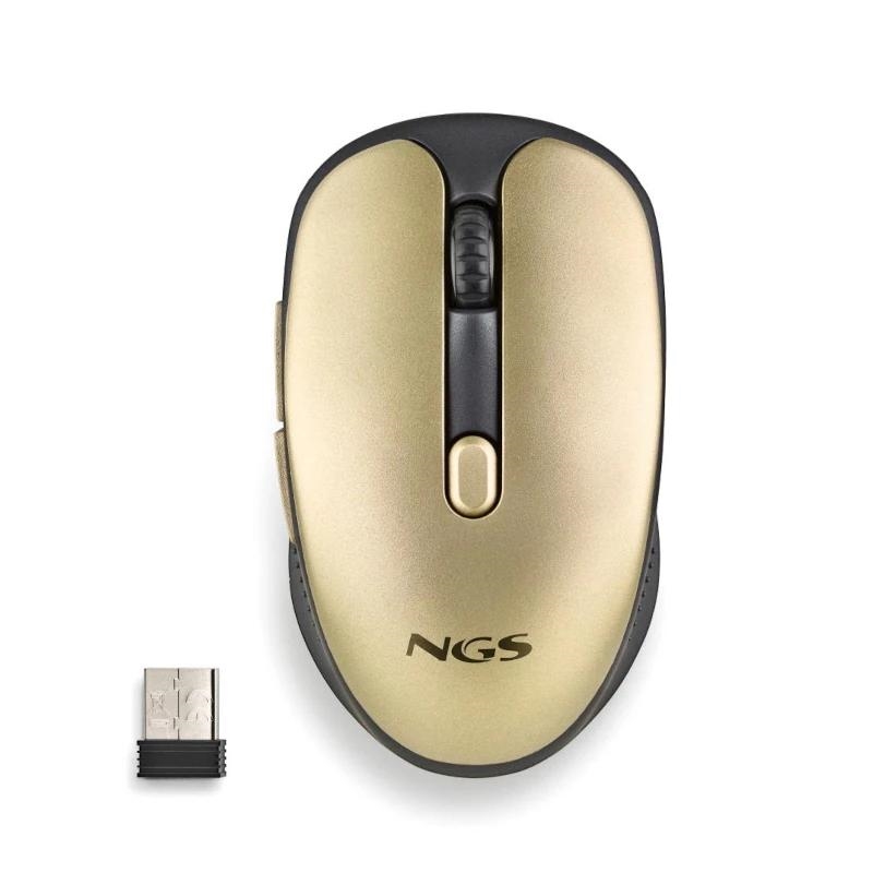 FTRRIN0471_800 NGS Raton Inalambrico Recargable Silencioso Dorado - Imagen 1