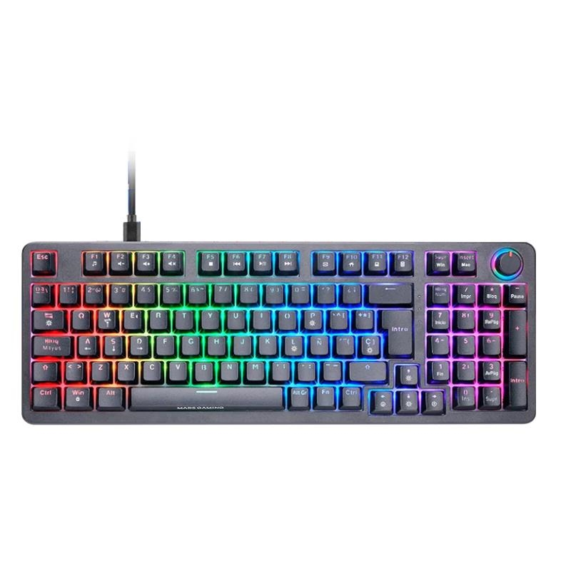 FTRTUS0575_800 Mars Gaming Tecl. MKPROYES Silent Switch RGB Negro - Imagen 1