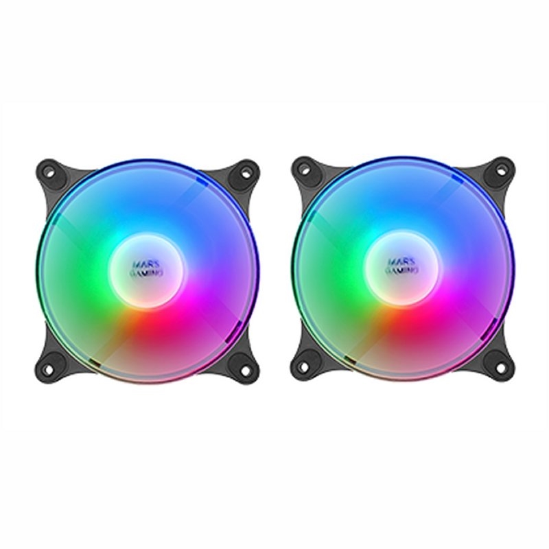 IMIVEN0409_800 MARS GAMING MFDUO 12CM 2XFANRGB Ult-silent Black - Imagen 1