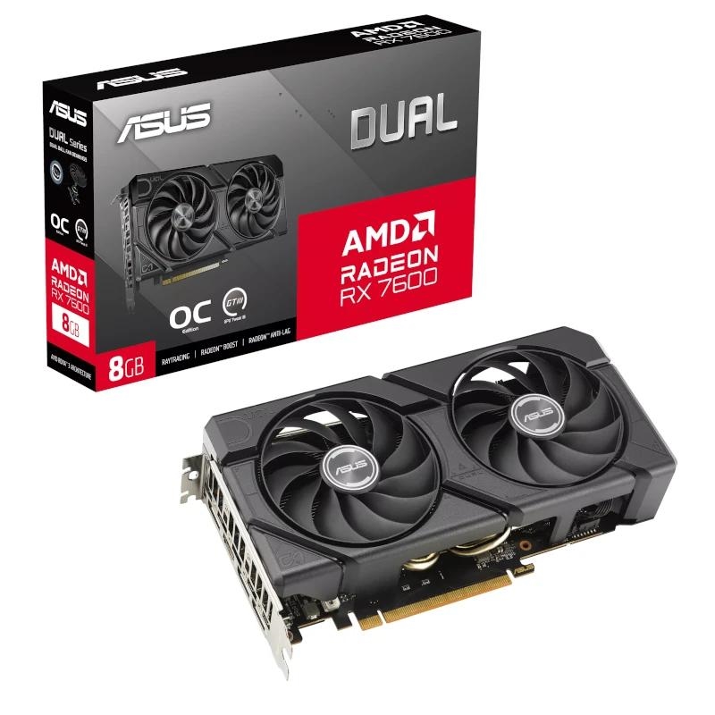ITGPE60563_800 ASUS VGA AMD DUAL RX 7600 O8G EVO 8GB DDR6 - Imagen 1