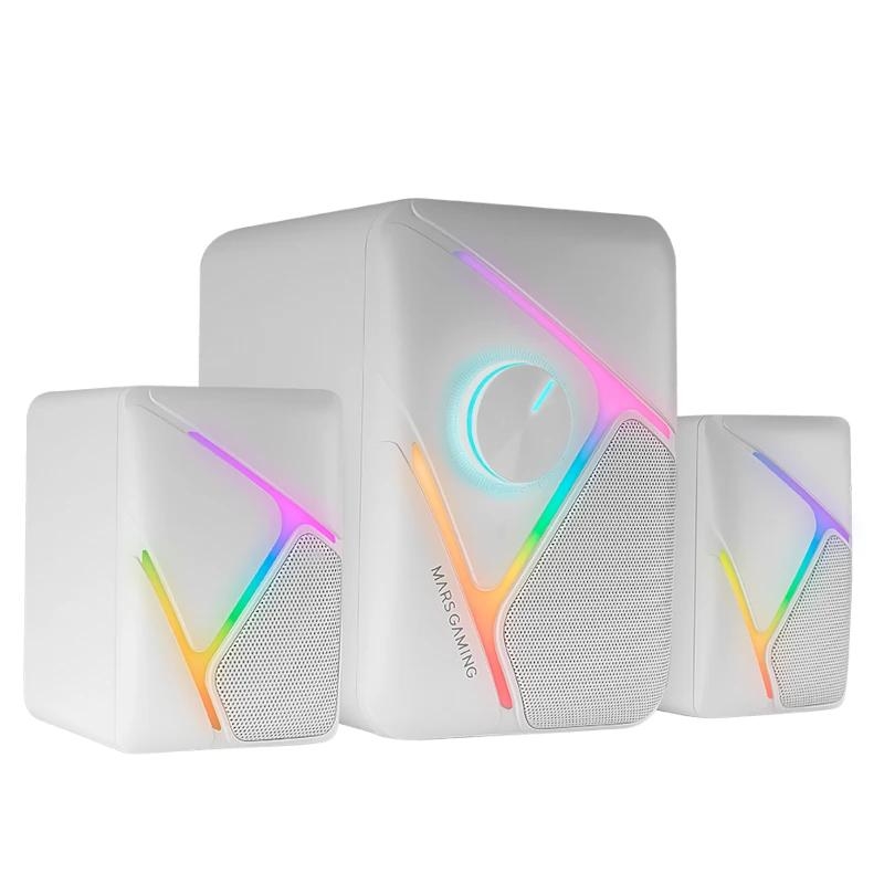 MAUA210181_800 Mars Gaming Altavoces MS-H21 2.1 35W RGB Blanco - Imagen 1