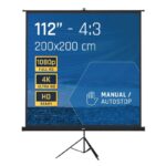 iggual Pantalla 112" 200x200 cm 1:1 trípode+bolsa - Imagen 2