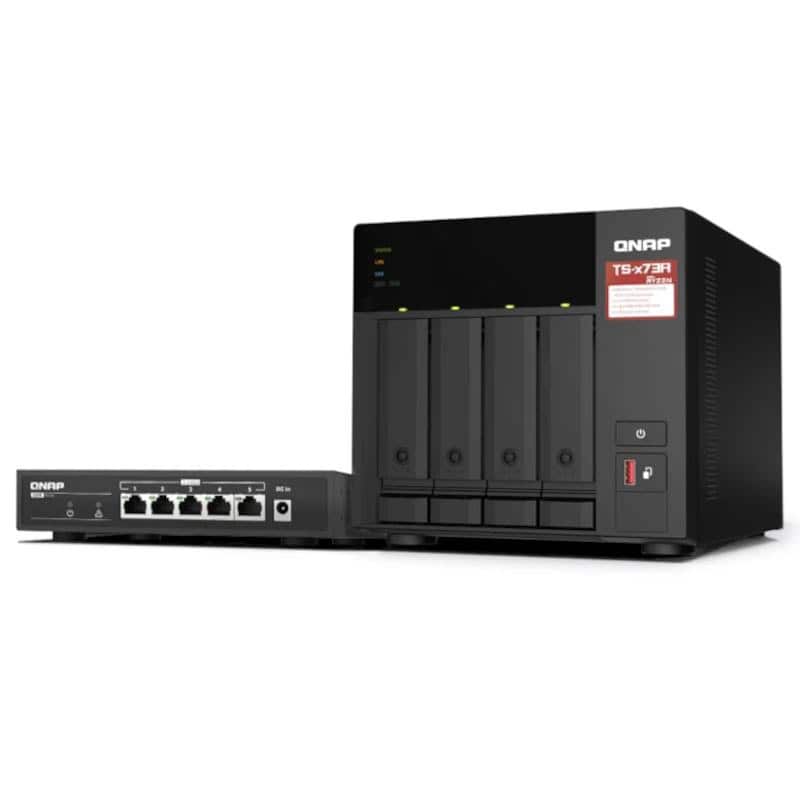 NARARS0248_800 QNAP TS-473A-SW5T Bundle NAS 4XHDD-Bay + Switch - Imagen 1