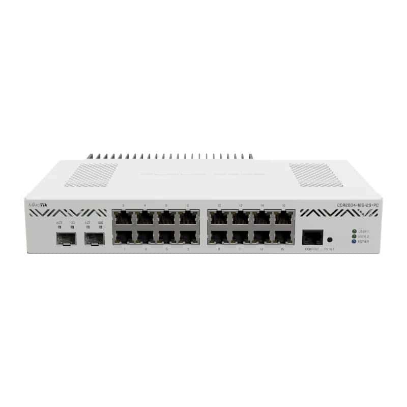 NROCAB0108_800 MikroTik CCR2004-16G-2S+PC Router 16xGbE 2x10SFP+ - Imagen 1