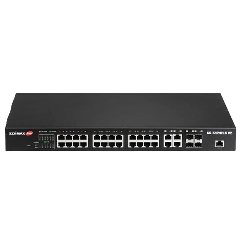 NSWSAR0288_800 Edimax PRO GS-5424PLC V2 Switch 24xGB PoE+ 4xSFP - Imagen 1