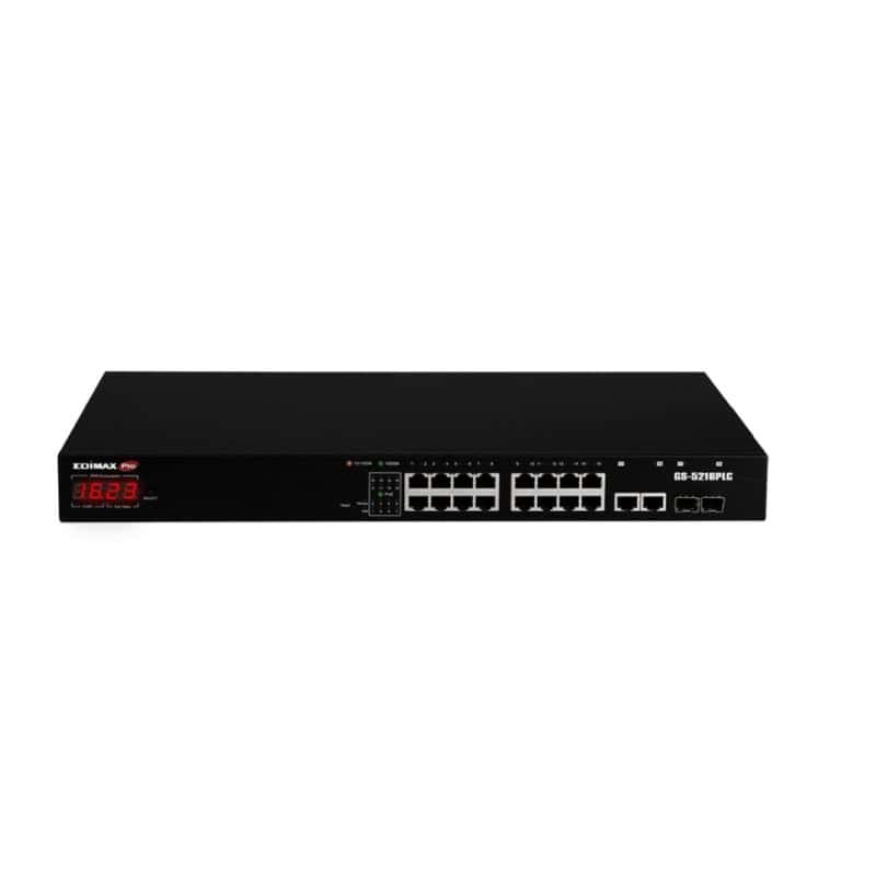 NSWSAR0294_800 Edimax PRO GS-5216PLC Switch 18xGb PoE+ 2xSFP Surv - Imagen 1