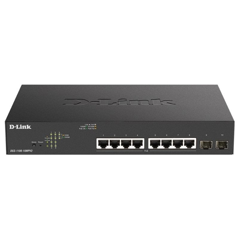 NSWSAR0344_800 D-Link DGS-1100-10MPV2/E Switch 8xGb PoE+ 2xSFP - Imagen 1