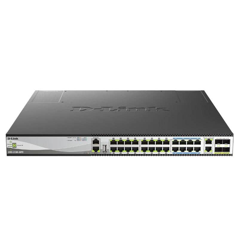 NSWSAR0389_800 D-Link DMS-3130-30PS Switch 30xMGb L3 PoE - Imagen 1