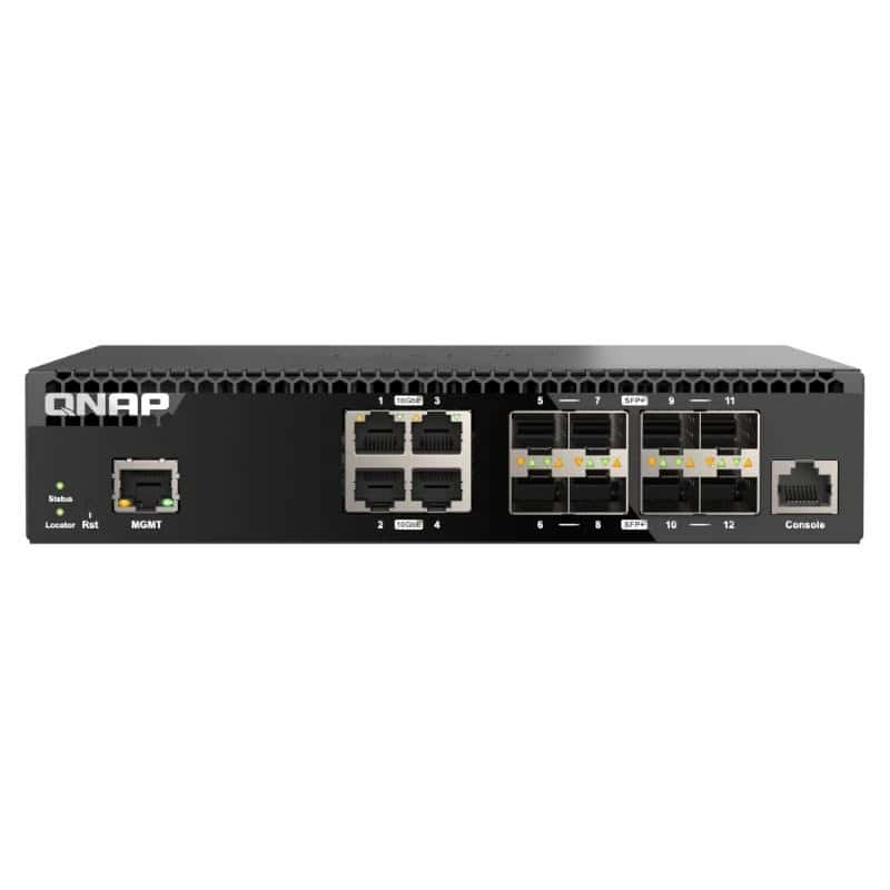 NSWSAR0398_800 QNAP QSW-M3212R-8S4T Switch 8x10GbE SFP+ 4x10GbE - Imagen 1