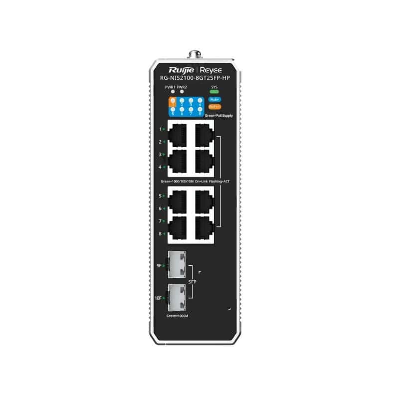 NSWSID0027_800 Reyee L2 Industrial Managed Switch, 8-Port RJ45 Gi - Imagen 1