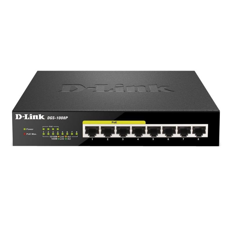 NSWSSO0157_800 D-Link DGS-1008P Switch 8xGB 4xPoE - Imagen 1