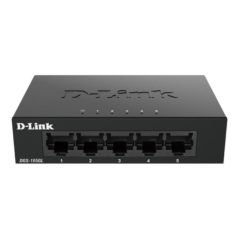 NSWSSO0282_800 D-Link DGS-105GL Switch 5xGB Metal Plug&Play - Imagen 1