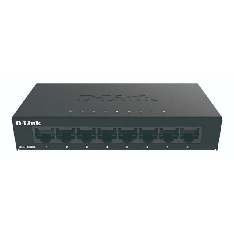 NSWSSO0283_800 D-Link DGS-108GL Switch 8xGB Metal Plug&Play - Imagen 1