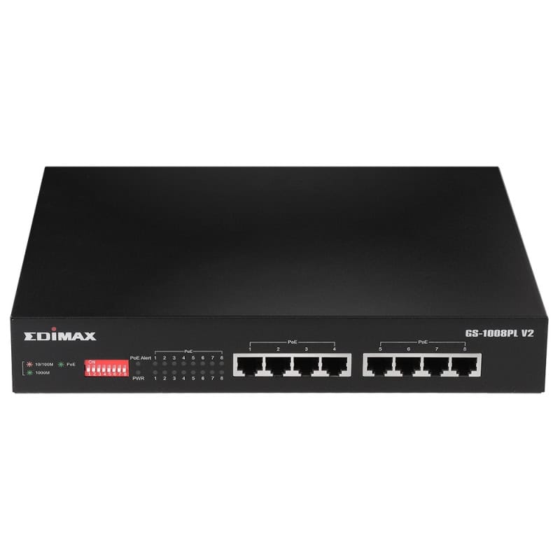 NSWSSO0287_800 Edimax GS-1008PL V2 Switch 8xGbE PoE+ - Imagen 1